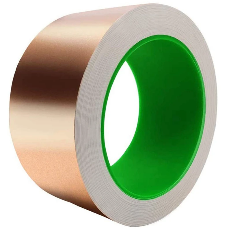 

Double Guide 0.05MM Thick Self-Adhesive Copper Foil Tape, Heat Dissipation Shielding Conductive Copper Foil Tape