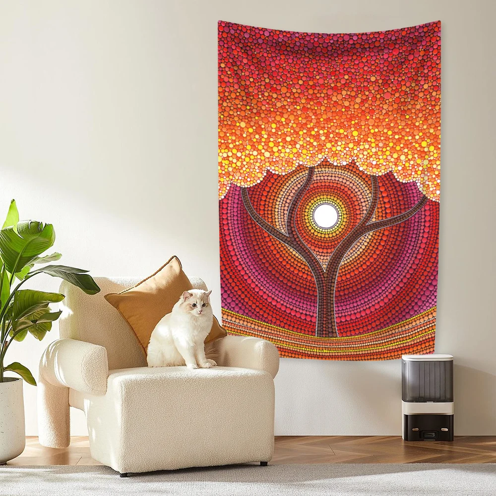 Мандала дерево жизни гобелен 100% полиэстер