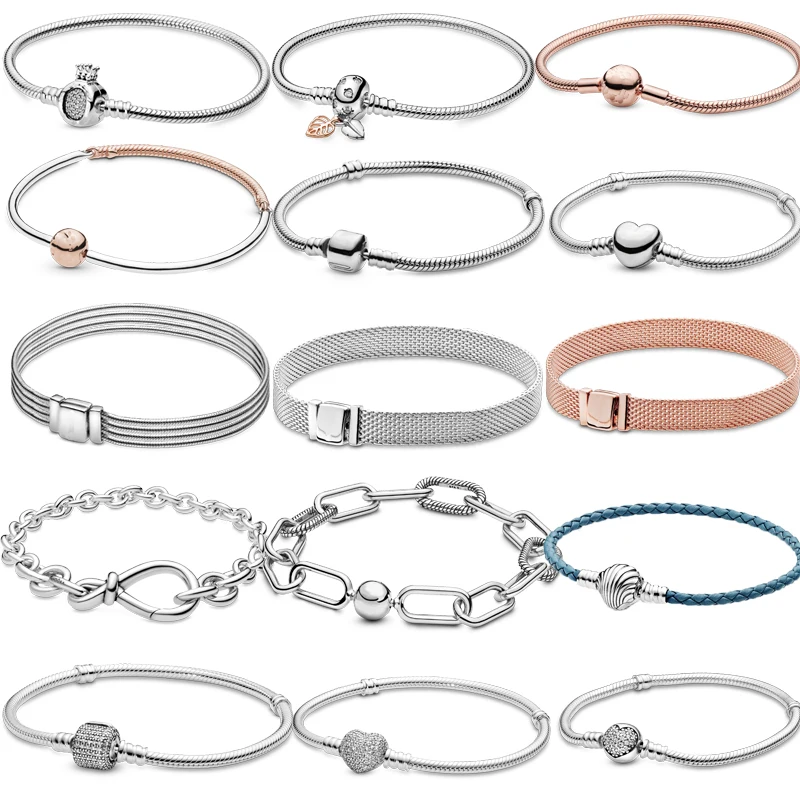 

Женский серебряный браслет 925 пробы, модный браслет с подвесками, 0,01