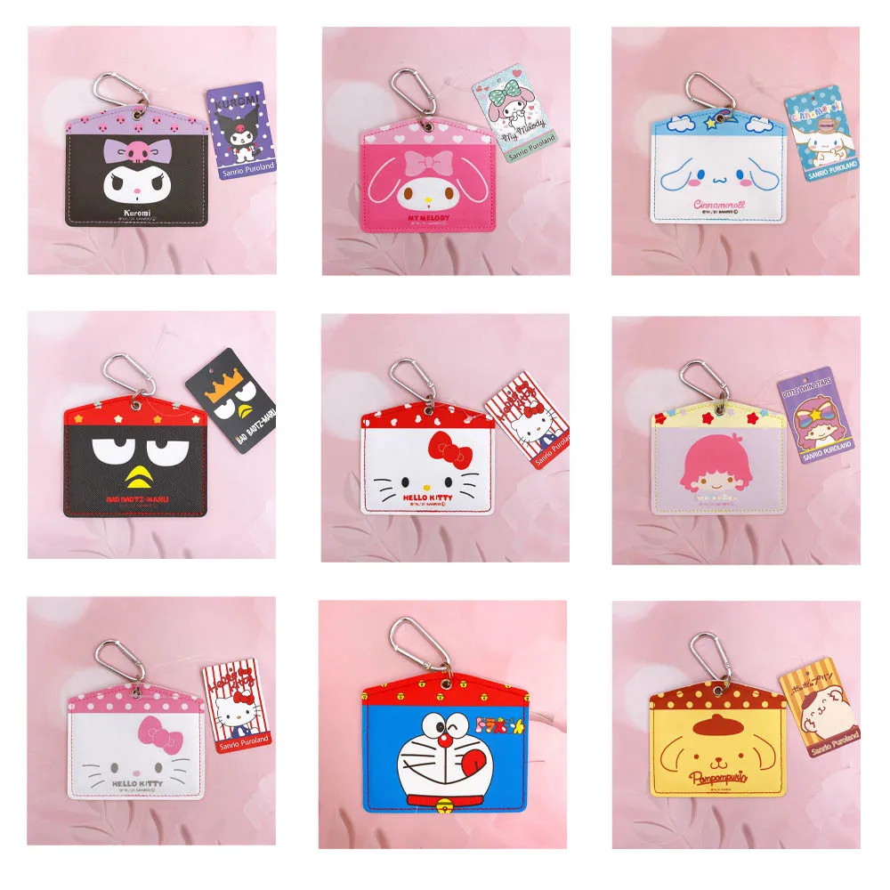 

Kawaii Sanrios HelloKittys LittleTwinStars Purin Kuromi XO Cinnamoroll My Melody Anime Card Creative Student Bus Access Card Set