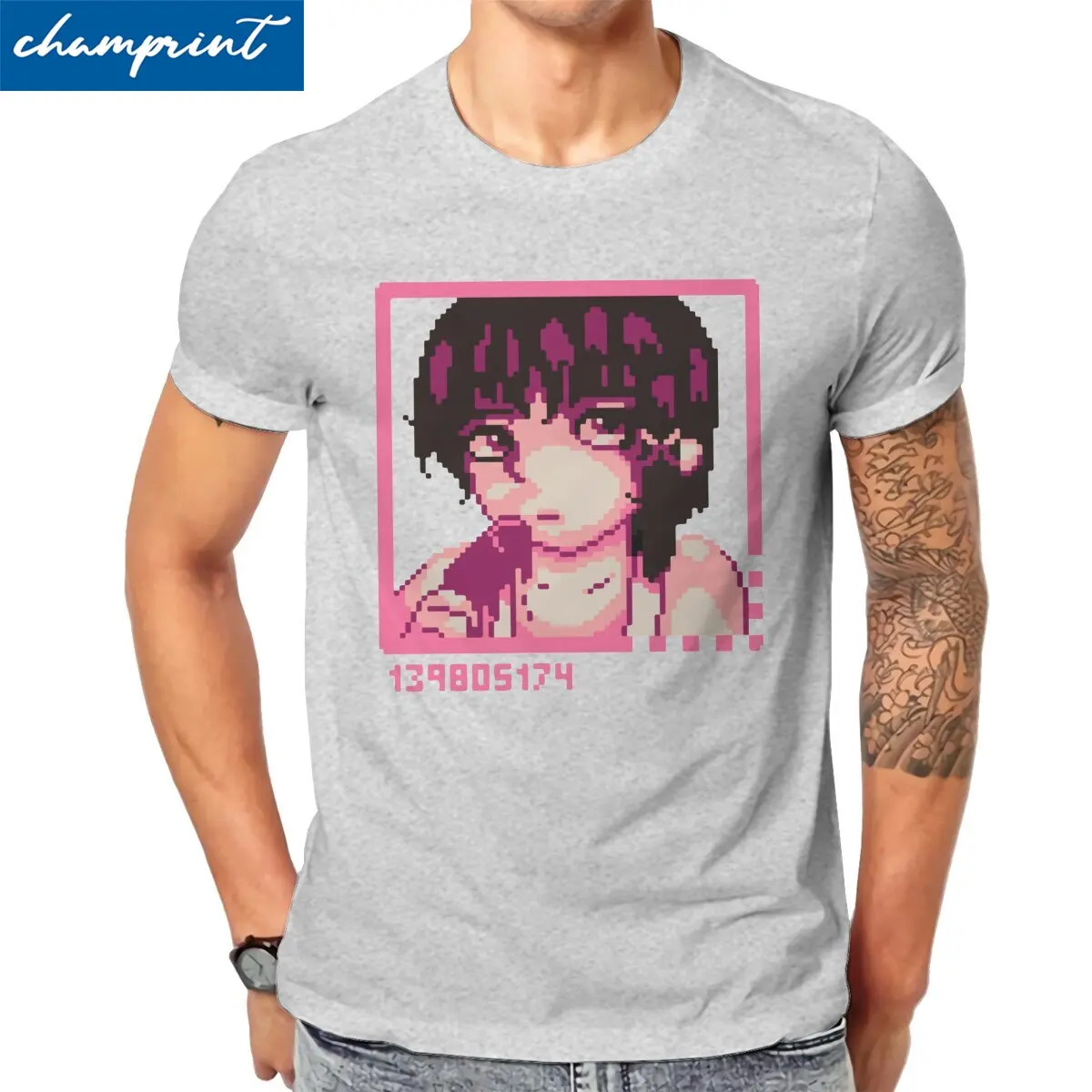 

Футболка мужская с принтом серийных экспериментов, хлопковая тенниска с круглым вырезом в стиле киберпанк и аниме, майка с коротким рукавом