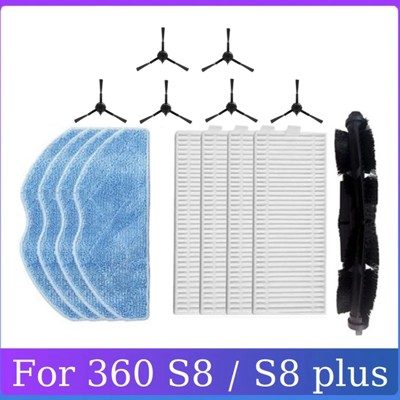 

15PCS Vacuum Cleaner HEPA Filter Mop Cloth Replacement Parts For 360 S8 / S8 Plus Robotic