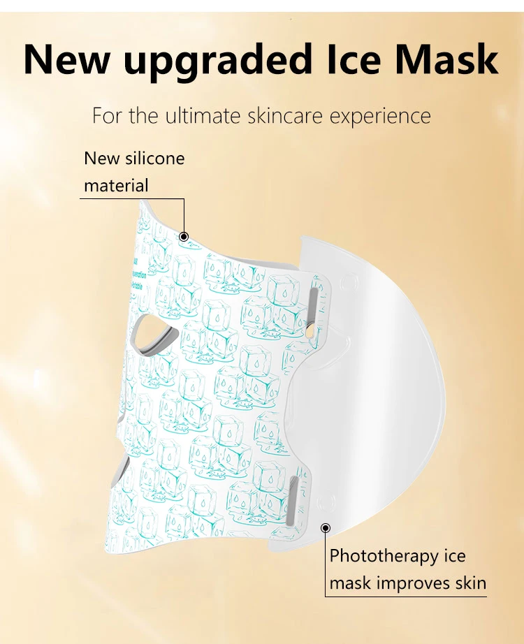 Прохладная кожа Чувство против морщин Силиконовая светодиодная маска Красная