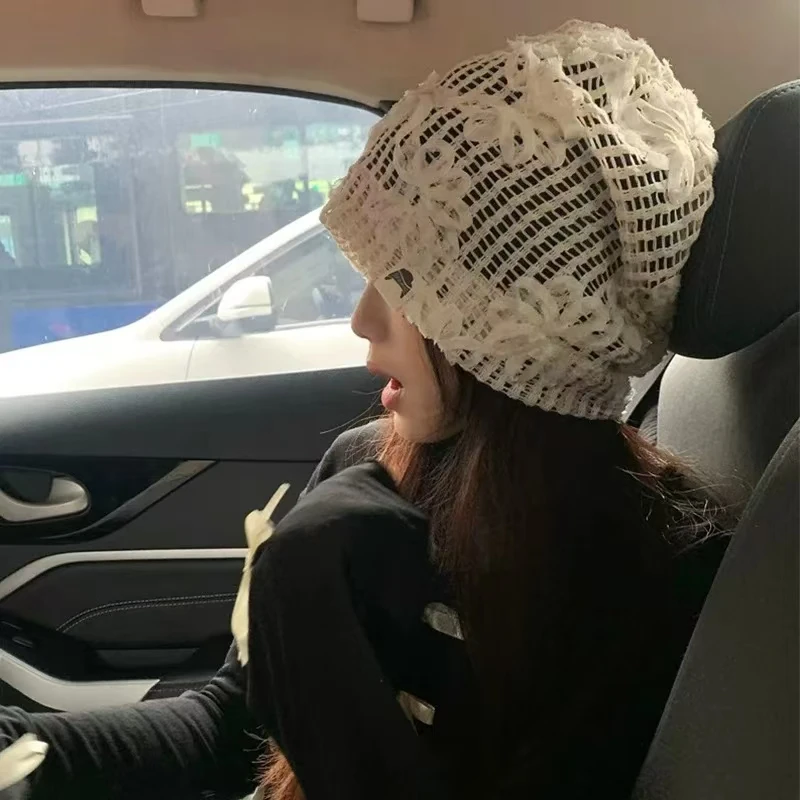 Кепка Berretti con fiori di rosa Cappelli per donna Skullies Cap Lady Foulard Primavera Estate Femme Cappello protezio