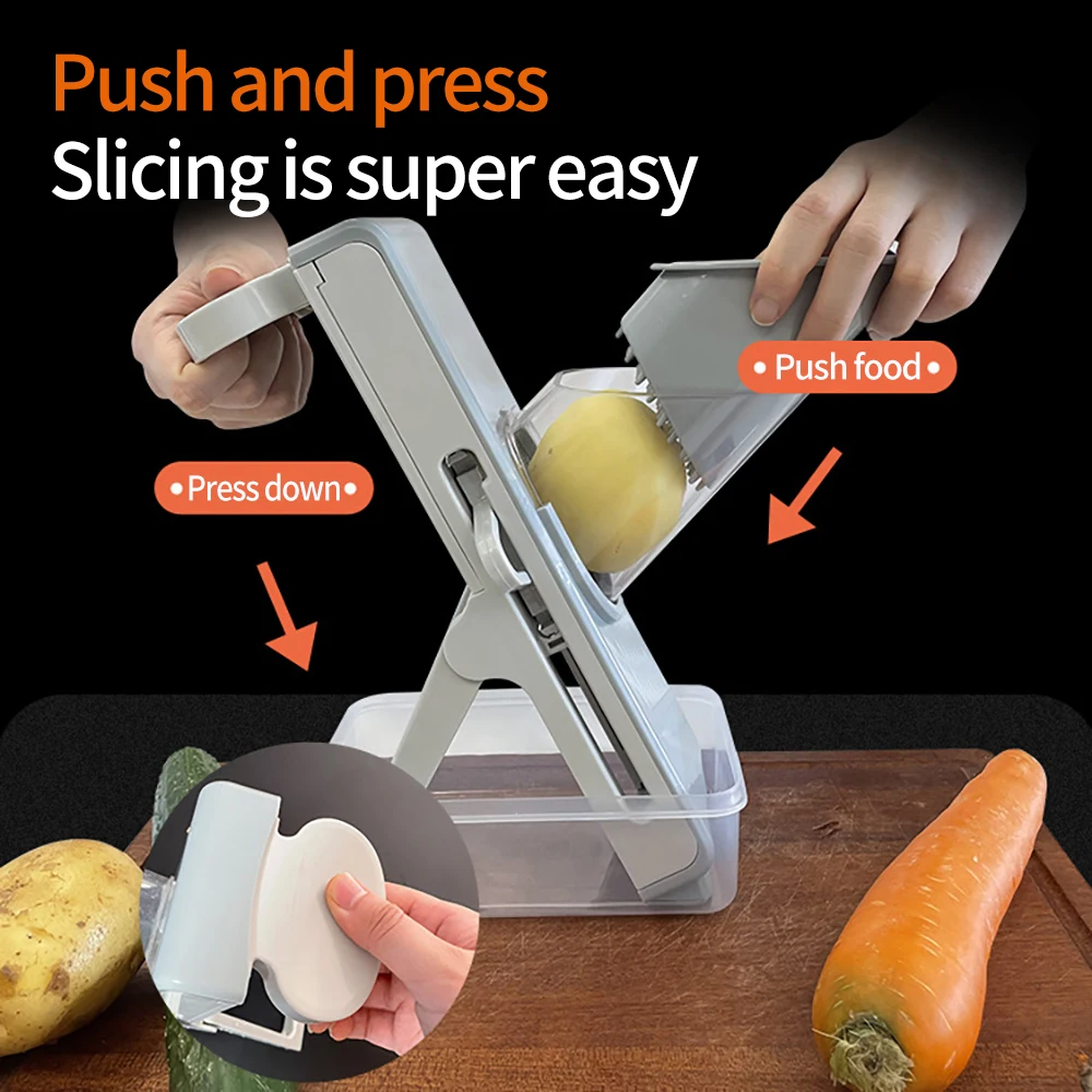 

Multifunction Kitchen Slicer Vegetable Cutter Chopper Vegetable Cutter Kitchen Grater Onion Garlic Carrot Potato Kitchen Tool