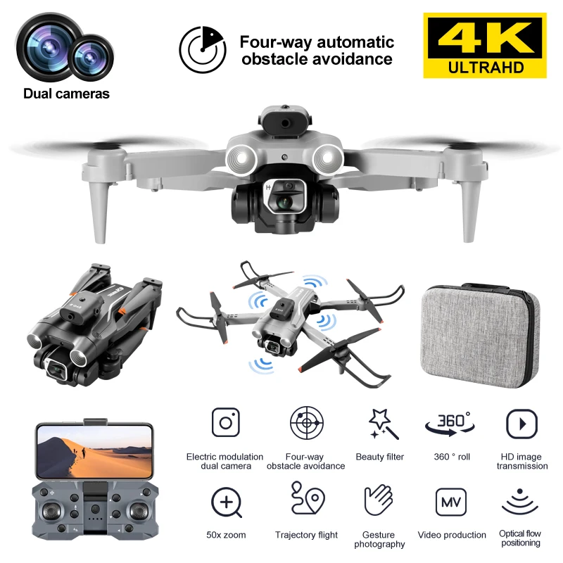 

Квадрокоптер K9Pro RC 4K Профессиональный с широкоугольным оптическим потоком 1080P и локализацией