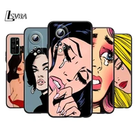 crying comic girl painting silicone cover for honor 60 50 se 30 30i 20 20s 20e 9s 9a 9c 30s 7c pro lite black phone case coque