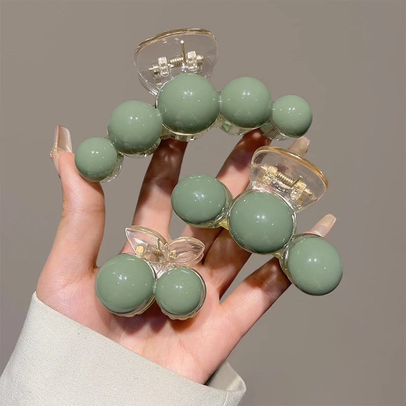 

Green Pearl Hair Claw Girl Back Hair Hold Toothed Claw Decorate Accessories Makeup Hair Styling Hair Claw