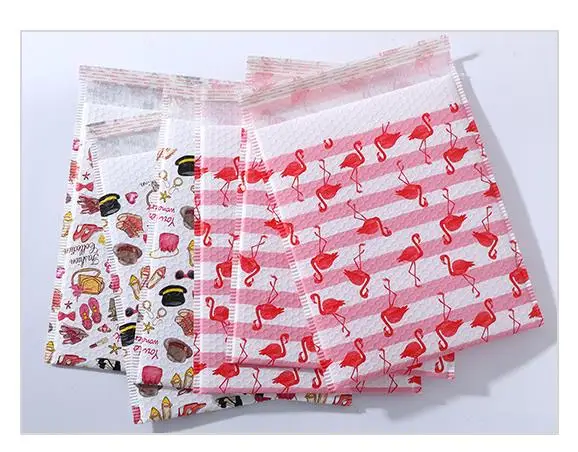 Tanie 20 Sztuk/torebka Bąbelkowa Ziplock Mail Podszewka Wysyłka Koperta Z Torba Na Zakupy Flamingo I Ubrania Torebka Bąbelkowa Torebka Kopertówka