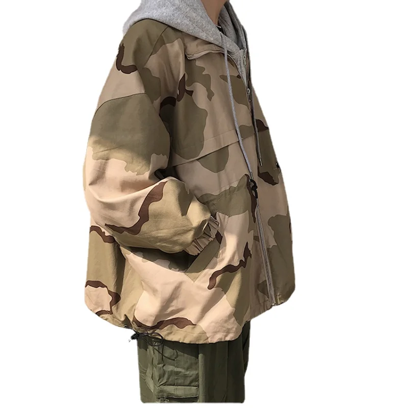 Ветровка в стиле милитари куртка на молнии худи уличная одежда модная панк