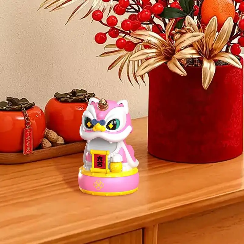 Орнамент с танцующим львом на солнечной энергии мультяшный орнамент