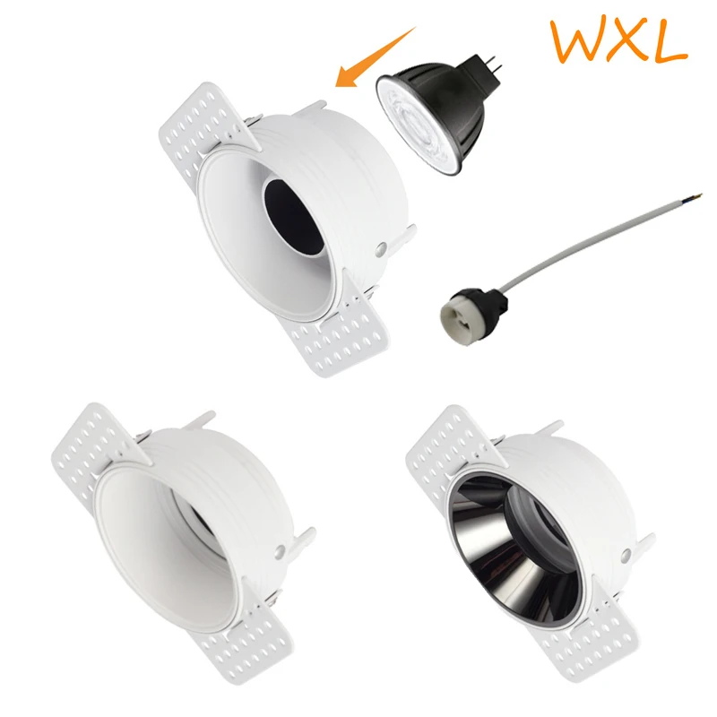 

Frameless Recessed LED Ceiling Downlight Bracket Adjustable Spotlight Frame Socket GU10/MR16/MR11 Lamp Holder Fitting Fixture