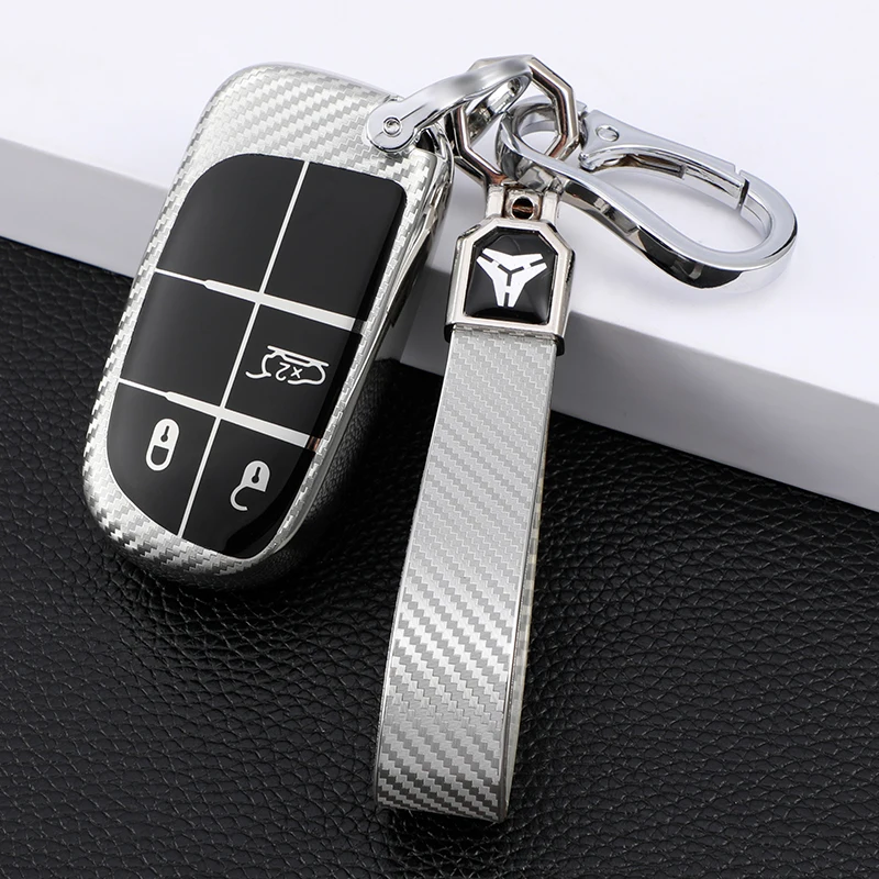 Car Smart Key Cover Case Fob Bag Keychain for Jeep Renegade Compass Frand Cherokee Dodge Journey Charger Chrysler 200 300 300C