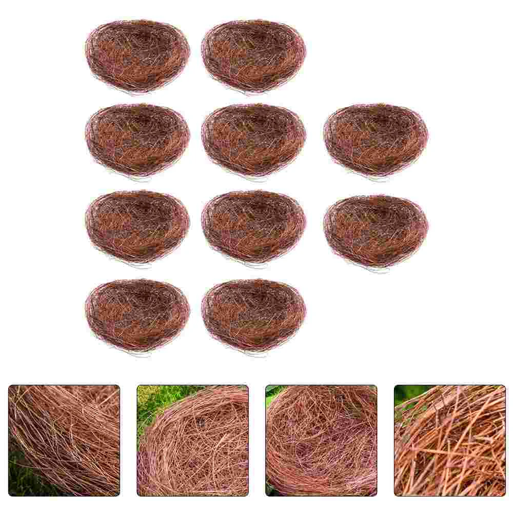 

10 Pcs Natural Woven Birds Nests Simulation Birds Nests Hemp Thread Birds Nests