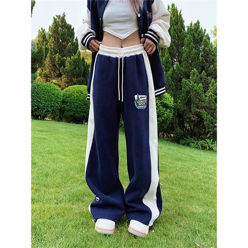 

Y2K Sweatpants Women Streetwear Patchwork Joggers Harajuku Oversized Letter Print Jogging Trousers Baggy Wide Leg Sports Pants