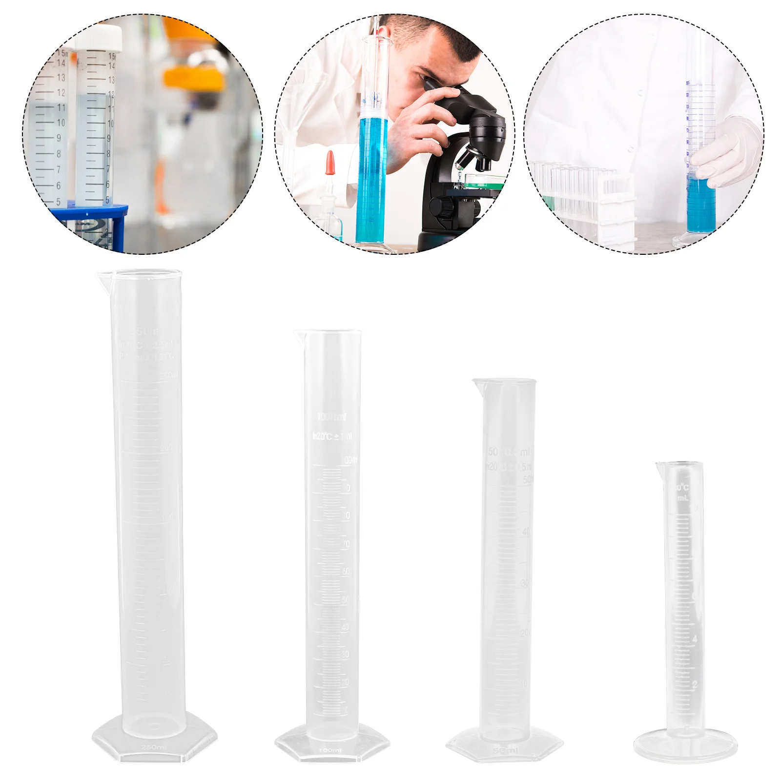 

Пластиковый мерный цилиндр для школы, 4 шт., Пробирка для жидкости, Школьные Инструменты, стеклянные лаборатории, прозрачные научные чашки