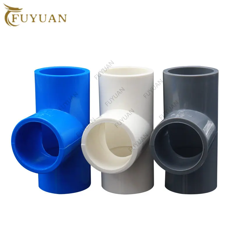 PVC 20/25/32/40/50/63/110mm ID Water Supply Pipe Fittings Equal Tee Tube Connectors Plastic Joint Irrigation Water Parts Adapter