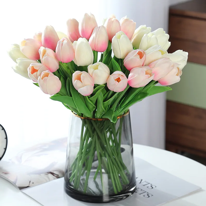

Tulip Bouquet Artificial Flower Fake Flower Real Touch for Wedding Party Home Decor