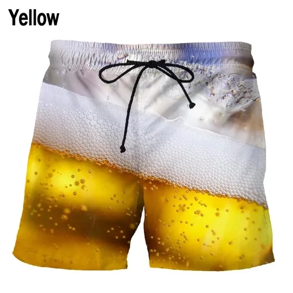 Популярные новые крутые пляжные шорты для пива мужские с 3D принтом модные