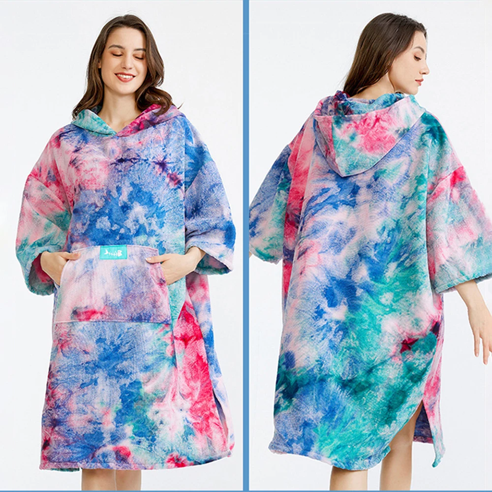 

Large Beach Towel Wetsuit Changing Robe Men Women Swimming Robe Towels Surf Quick Bathrobe Microfiber Hooded Bath