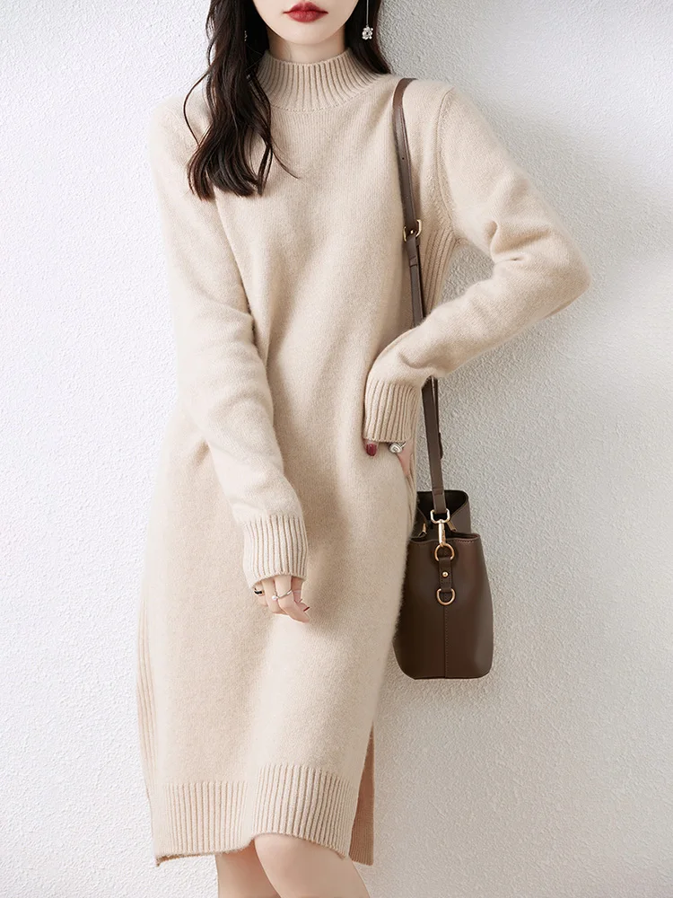 Женское трикотажное платье из мериносовой шерсти