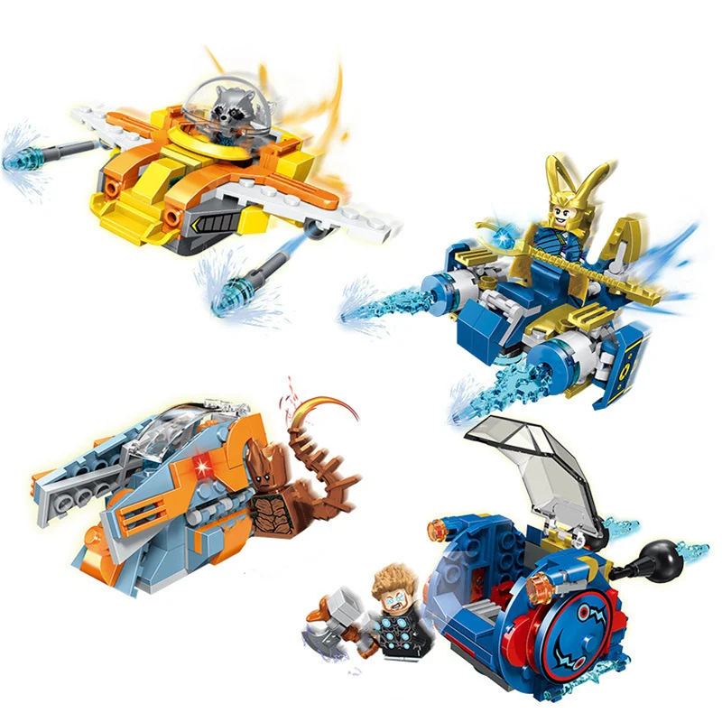 

New Avengers The Escape Pod With Rocket The Fox Battleship Guardian Spaceship Assembled Building Block Model Toy For Kids