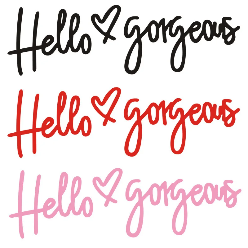 Фото Наклейка на автомобиль «Hello Gorgeous»: водонепроницаемая, солнцезащитная, виниловая, для окон, бамперов, зеркал, наружного декора и внешних аксессуаров №2