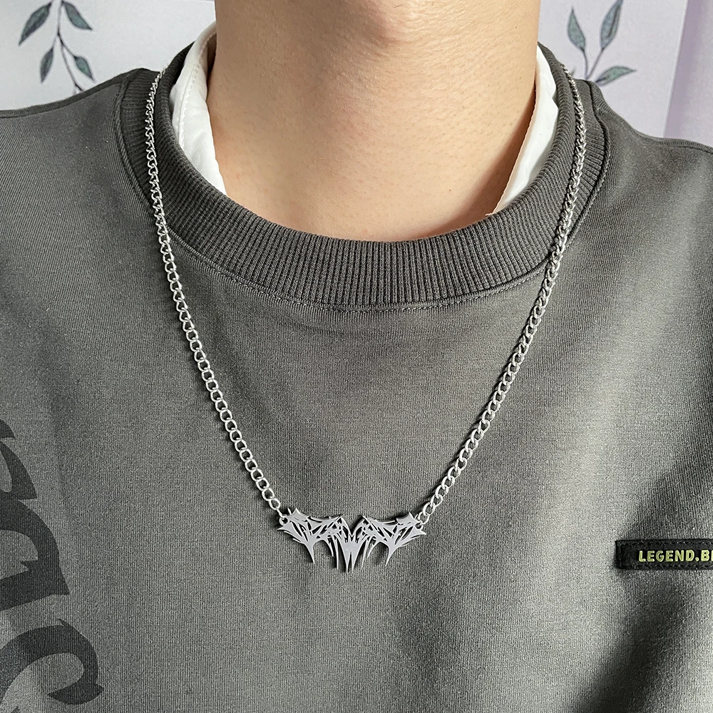 Hip Hop Rock Silver Color Metal Minimalist Thorns Pendant Necklace for Woman Man Fashion Chains Jewelry Gothic Punk Style Choker