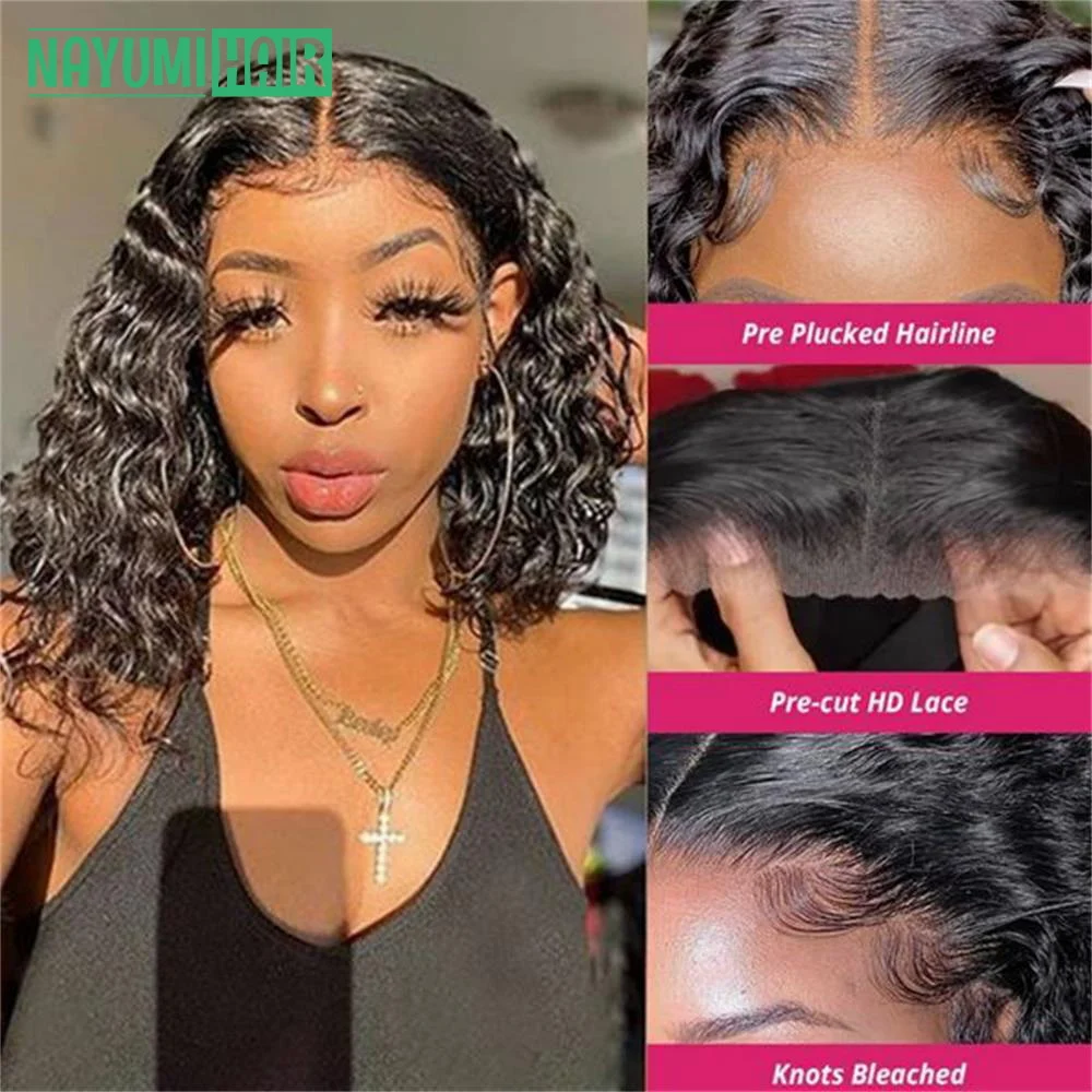 

Glueless Wig Human Hair Ready To Wear Water Wave 13x4 Lace Frontal Human Wigs For Women Pre Plucked Bleached Knots 5x5 Lace Wigs