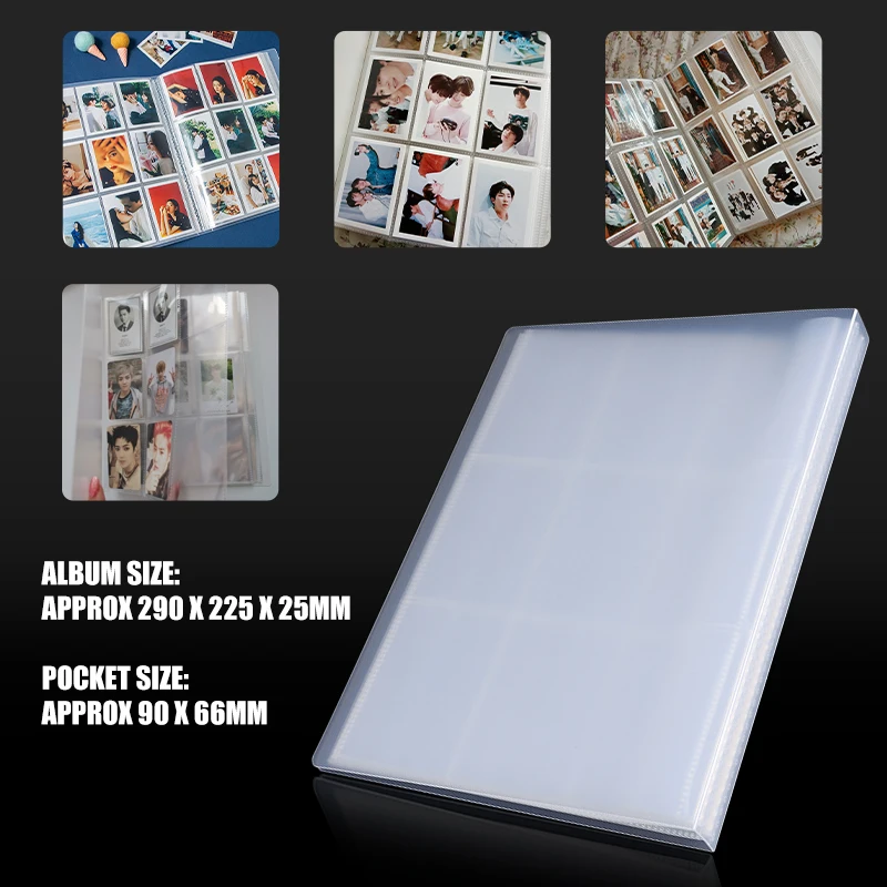

288 396 Pockets Transparent Kpop Binder Photocards Album 3 Inch Idol Polaroid Album Book Student Stationery Ticket Card Holder