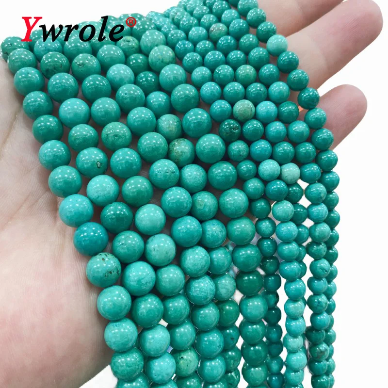 

4/6/8/10MM America Green Turquoise Natural Stone Loose Round Spacer Beads for Jewelry Making DIY Charms Bracelets Accessories