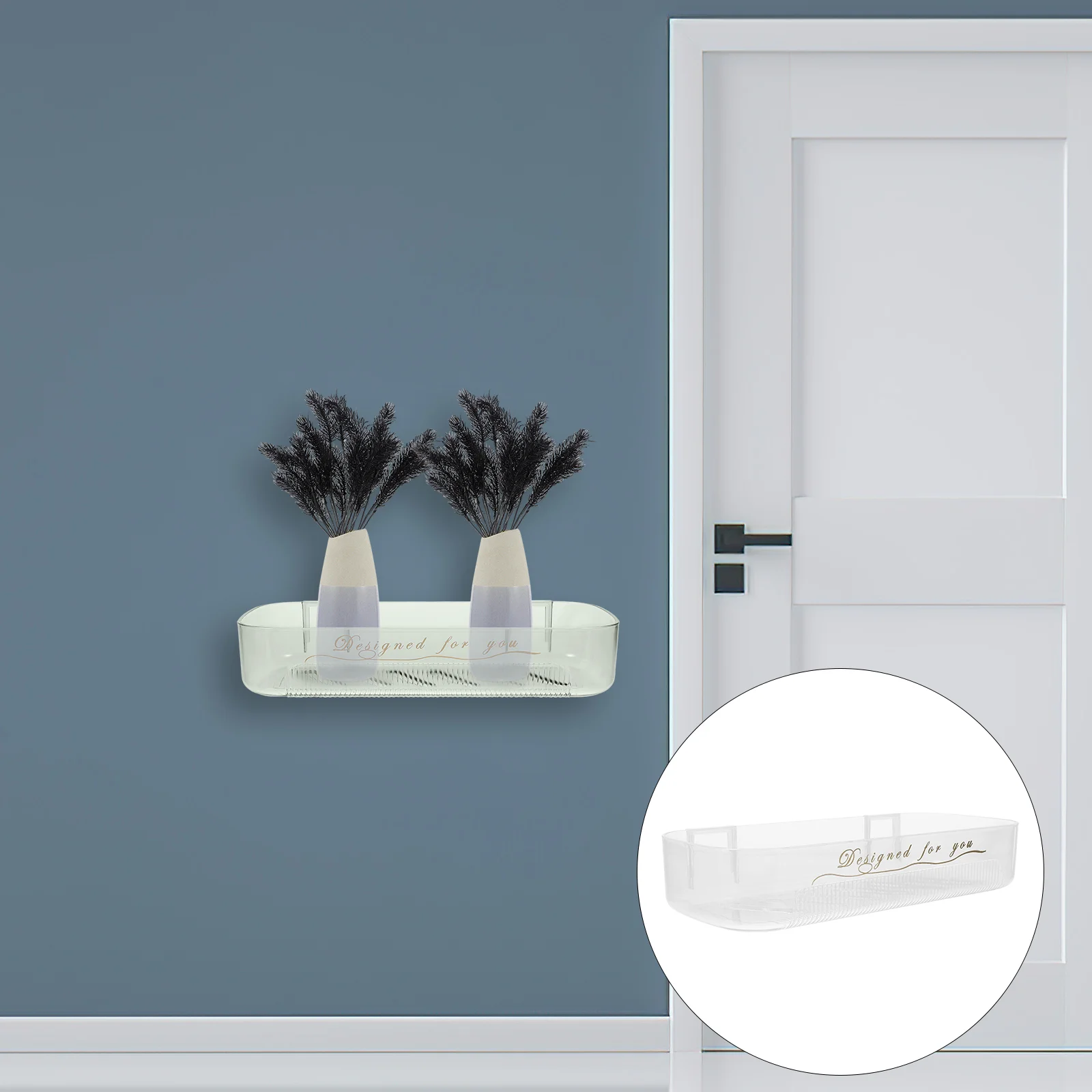 

Storage Shelf Shower Stuff Wall-mounted Rack Kitchen Bath Shampoo Holder Hanging Adhesive Bathroom Draining