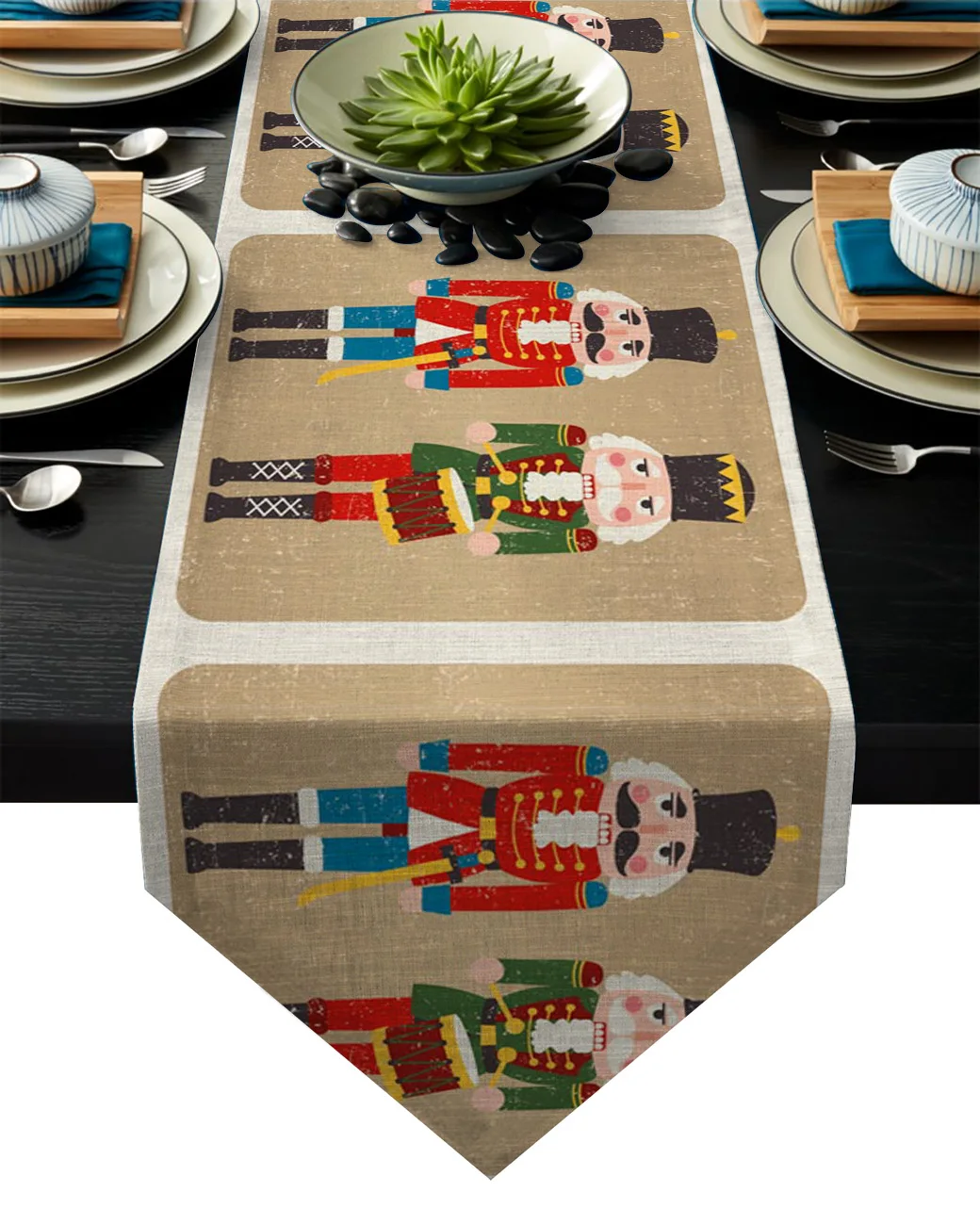 

Nutcracker Soldier Retro Table Runner Table Flag Home Party Decorative Tablecloth Table Runners