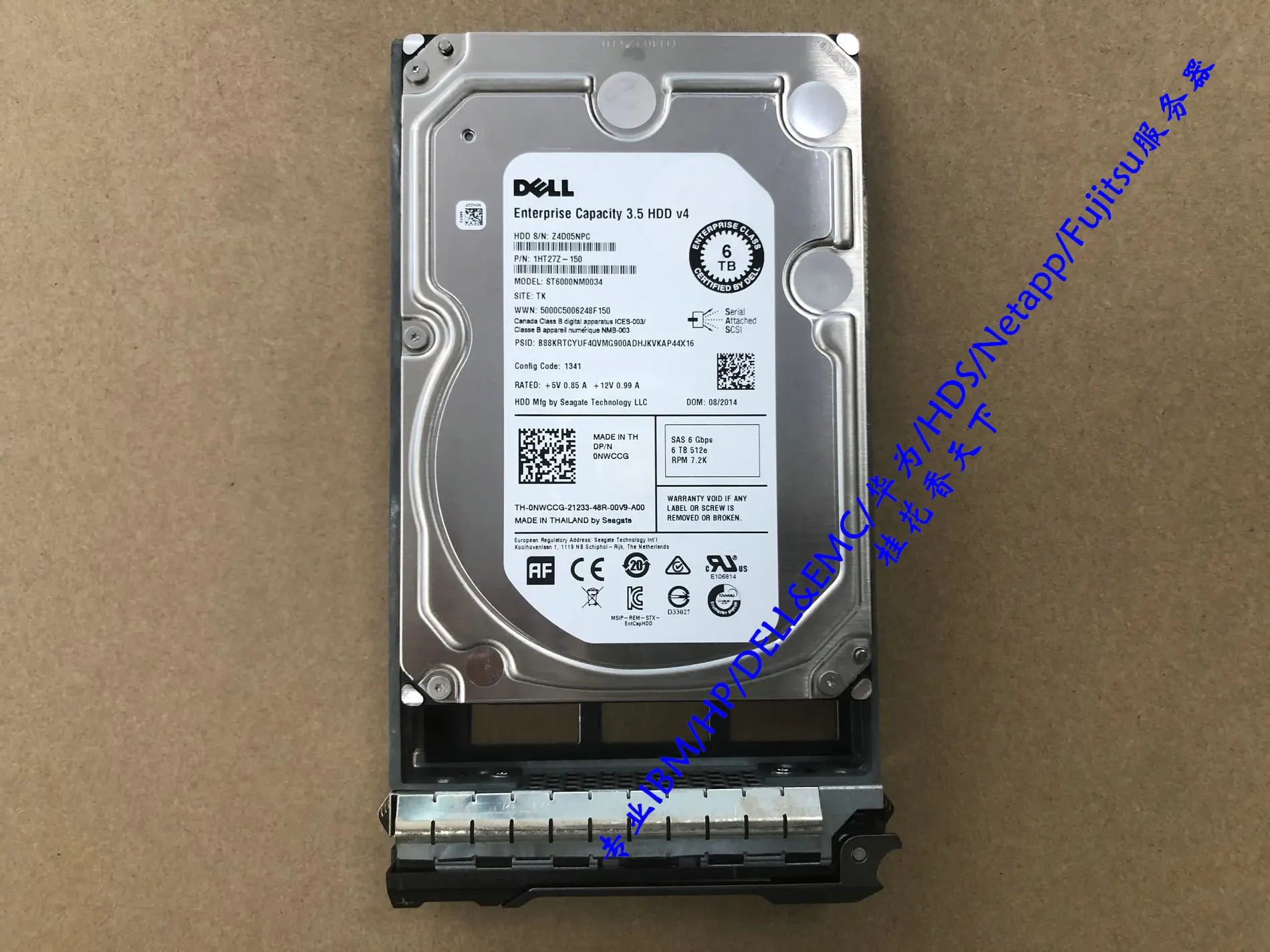 

0NWCCG 6TB SAS 7.2K 3.5 inch NWCCG original disassembly hard drive