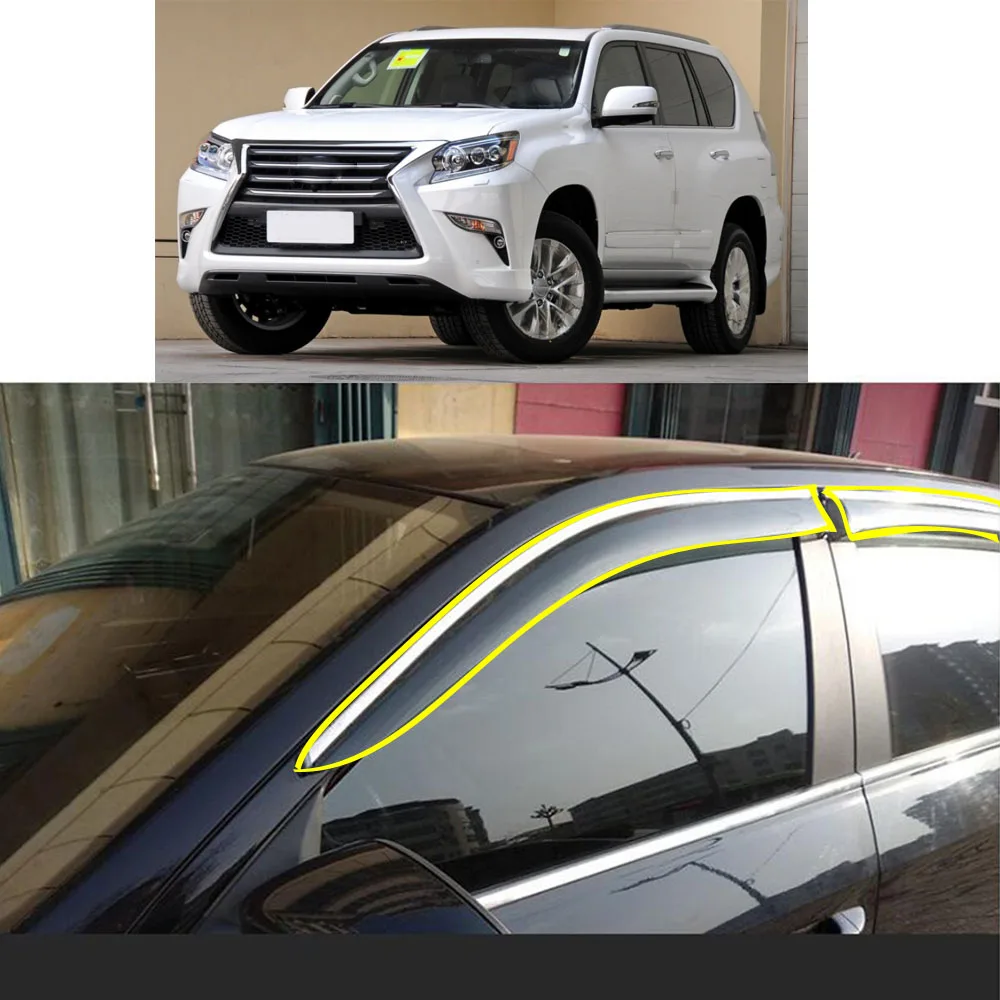 

Car Sticker Plastic Window Glass Wind Visor Rain/Sun Guard Vent For For Lexus GX (J150) GX400 GX460 GX470 2009 2010-2015 2016