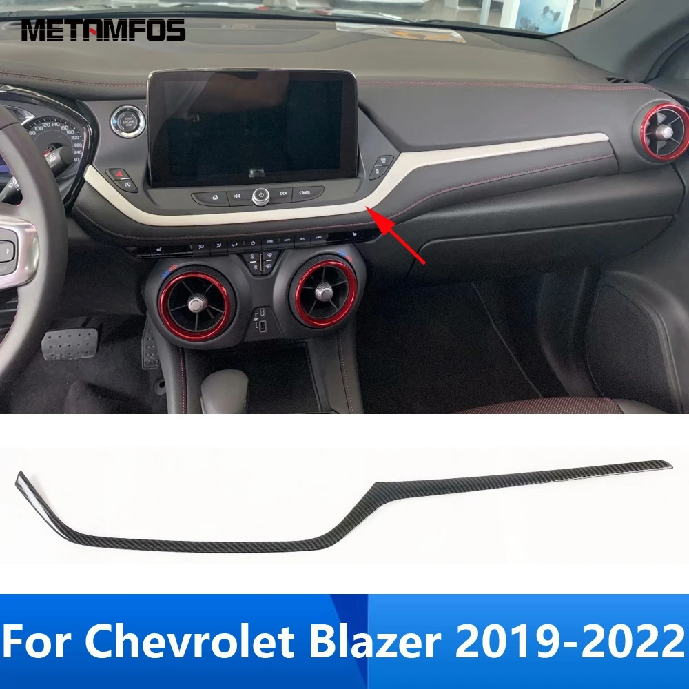 

Для Chevrolet Blazer 2019 2020 2021 2022 из углеродного волокна центральная консоль панель приборной панели полоса отделка стикер аксессуары автостайлинг