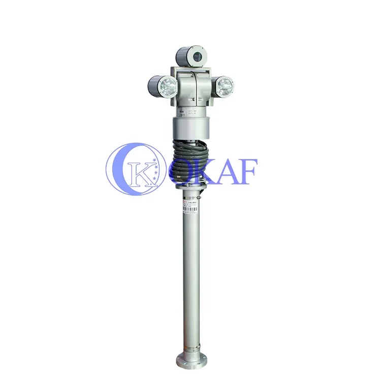 

quick set-up rotating PTZ vehicle camera mounted 40 feet mobile telescopic mast pole system