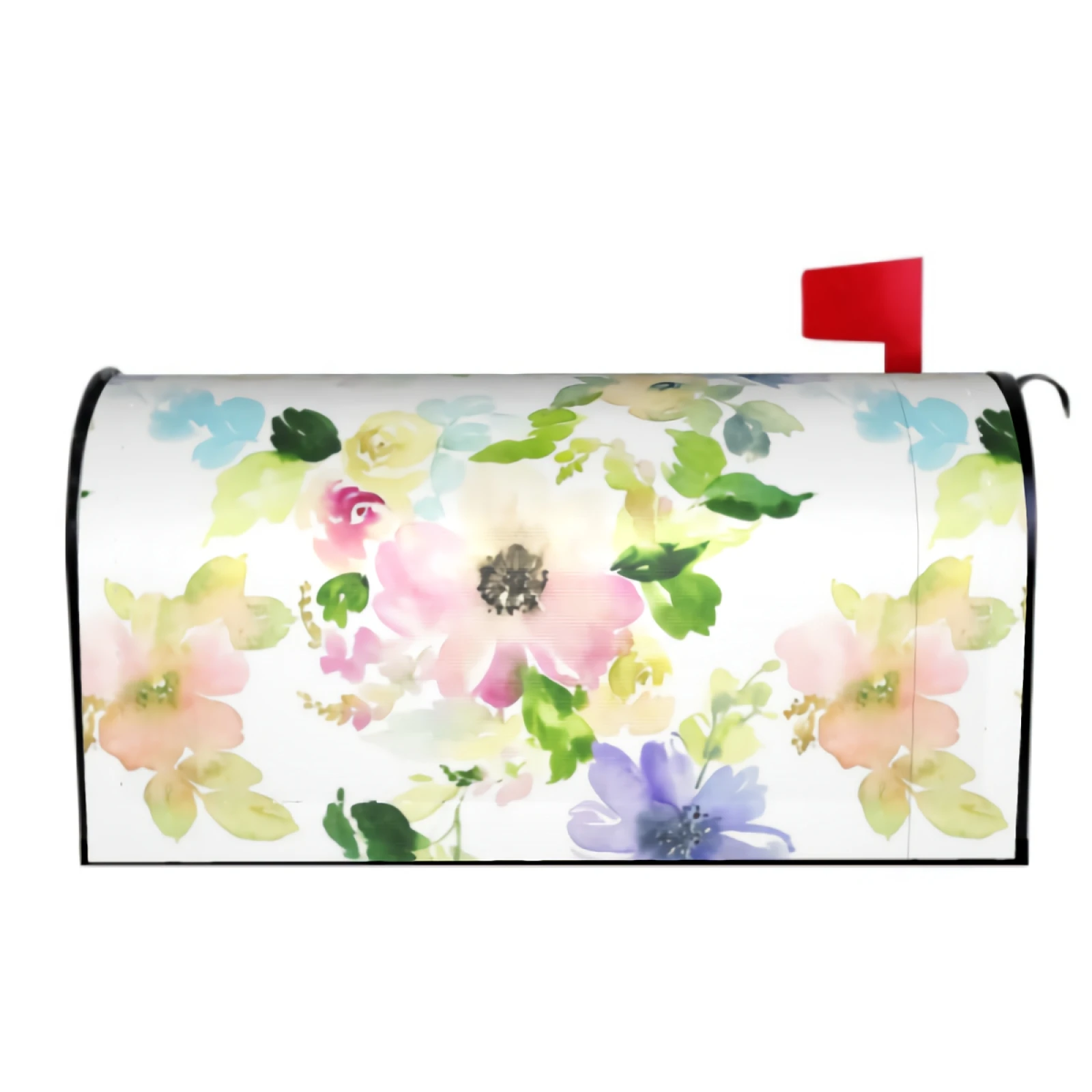 

Pink Blue Floral Farmhosue Decorative Mailboxes Wraps Post Letter Box Cover Standard Size 18x21 In for Outdoor Garden Yard