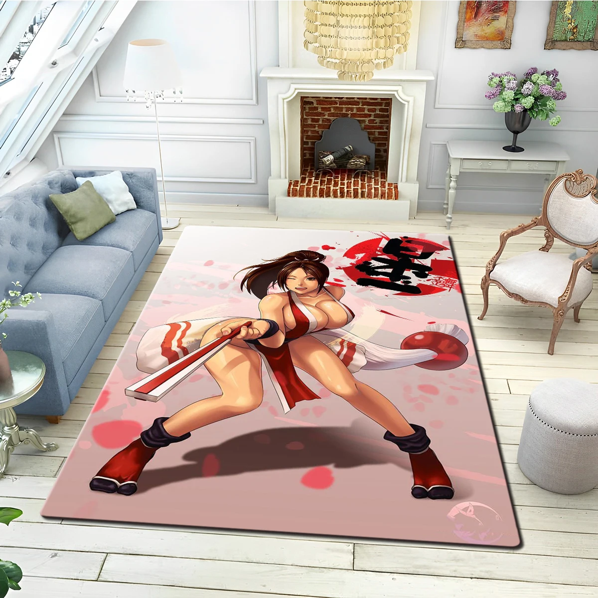 

Коврик Mai Shiranui с принтом пикантных истребителей для электронных игр, нескользящий ковер с hd-принтом, большой удобный мягкий коврик для гостиной