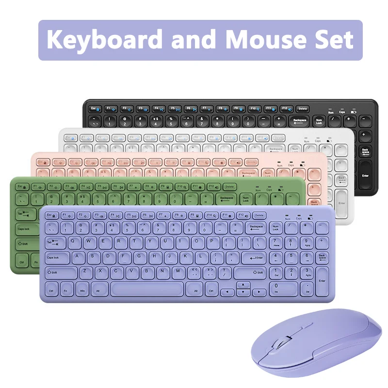 And Mouse Combo Purple Multimedia Keyboard Mouse Set Ergonomic Silent Keypad Mause For Laptop Pc Smart Tv