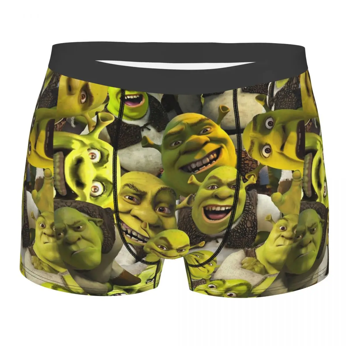Men Shrek Memes Underwear Funny Face Anime Funny Boxer Shorts Panties Male Breathable Underpants Plus Size images - 1