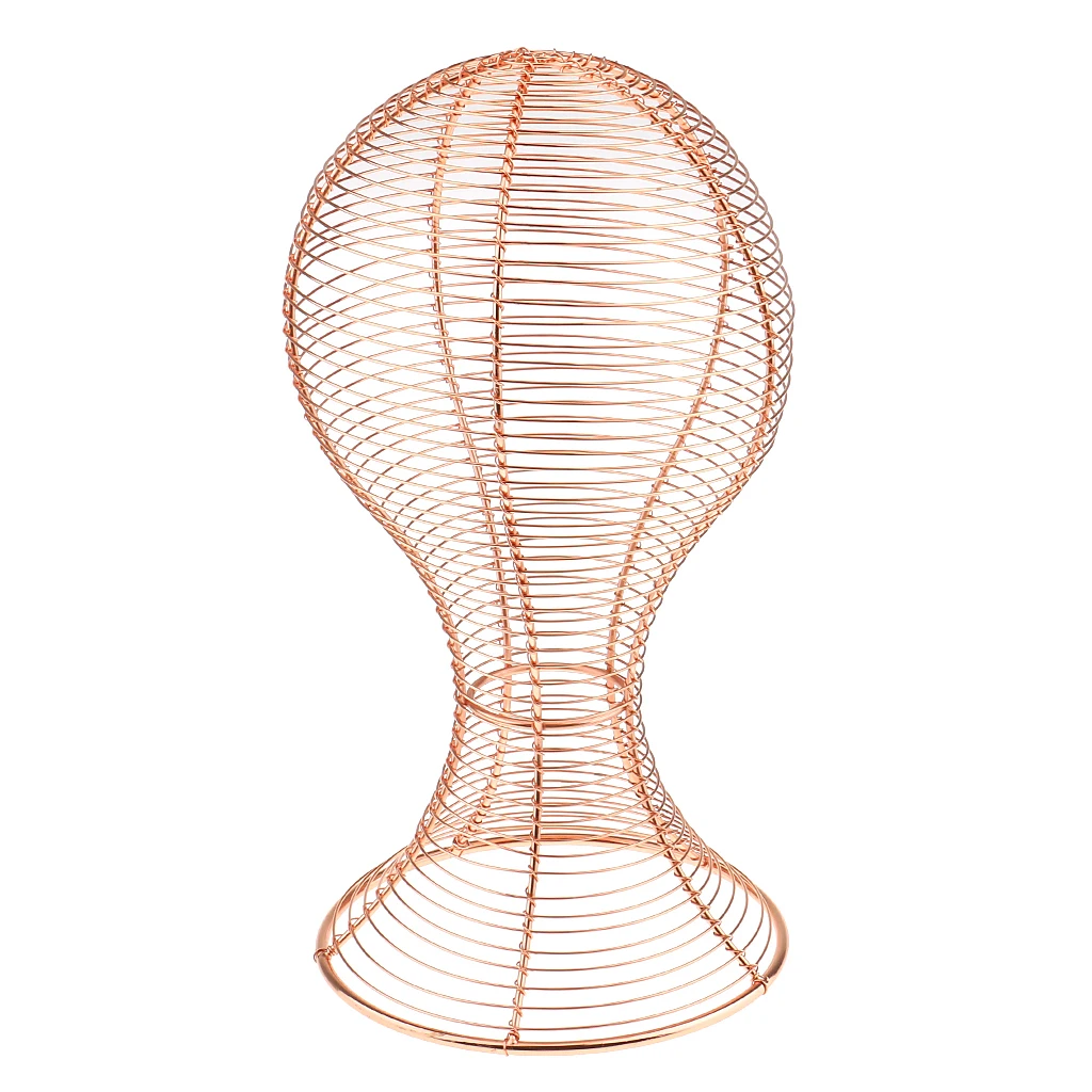 

Металлическая подставка для шлема или шляпы, блестящая Подставка для хранения волос розового и золотого цвета