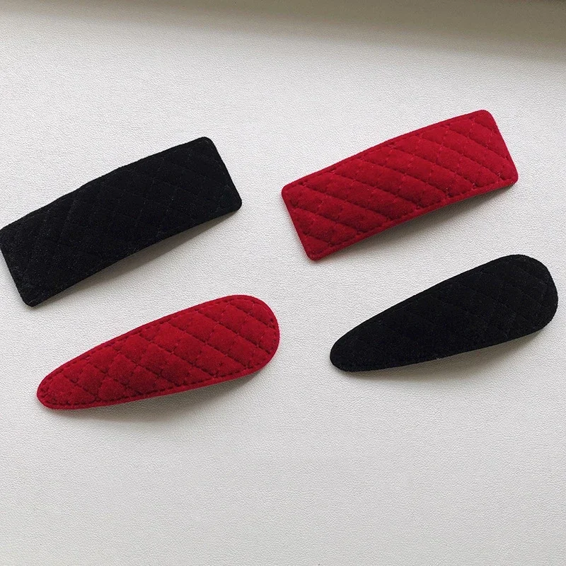 

New Korean Temperament Flannelette Hair Clip Simple Red Black Cloud Heart Check Edge Clip Fashion BB Clip Girl Hair Accessoires
