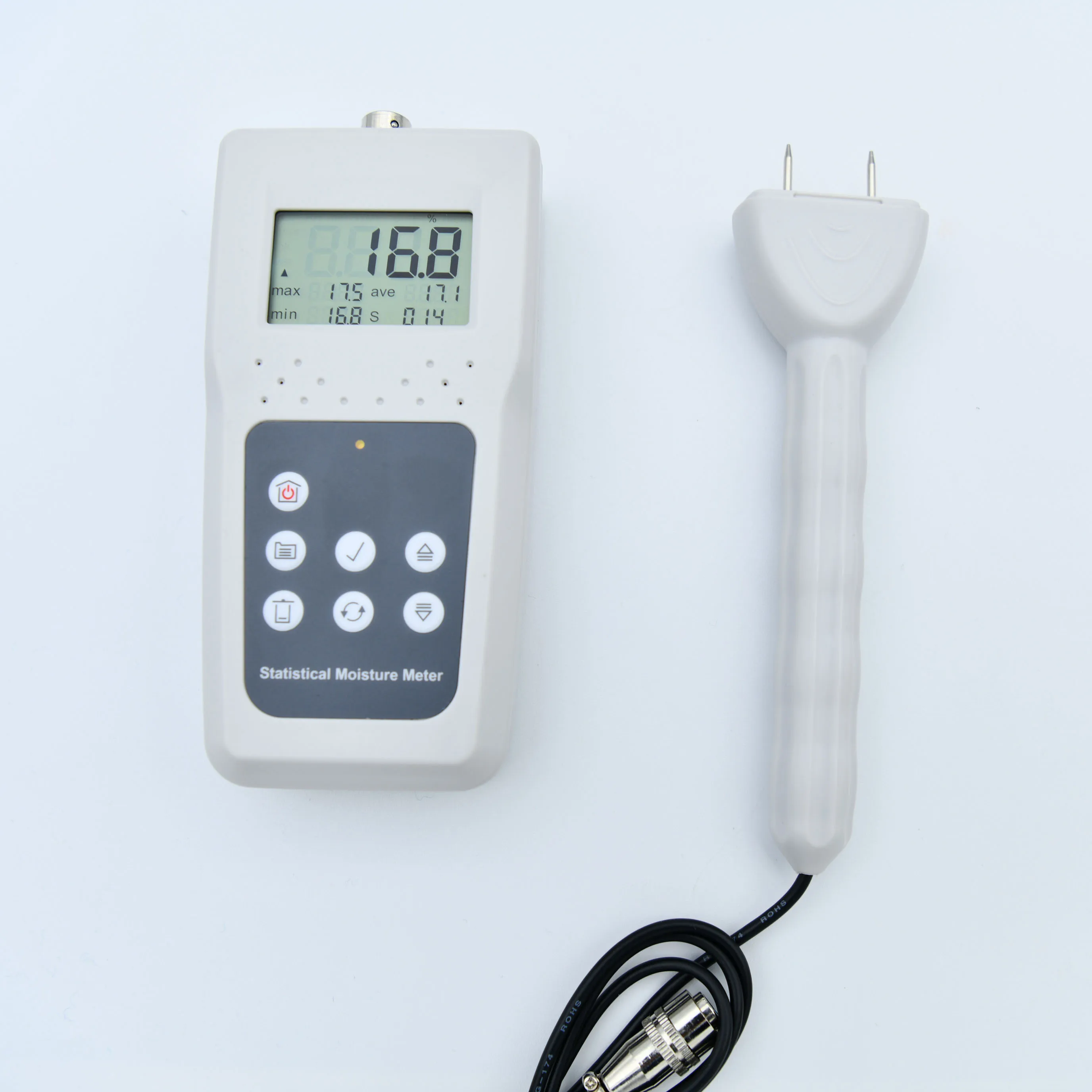 

KMS680-P Storage Paper Moisture Meter OEM 4 Digital LCD 4x1.5 AAA Size (UM-4) Battery Cutton /textile Moisture Meter 0.1 TONY