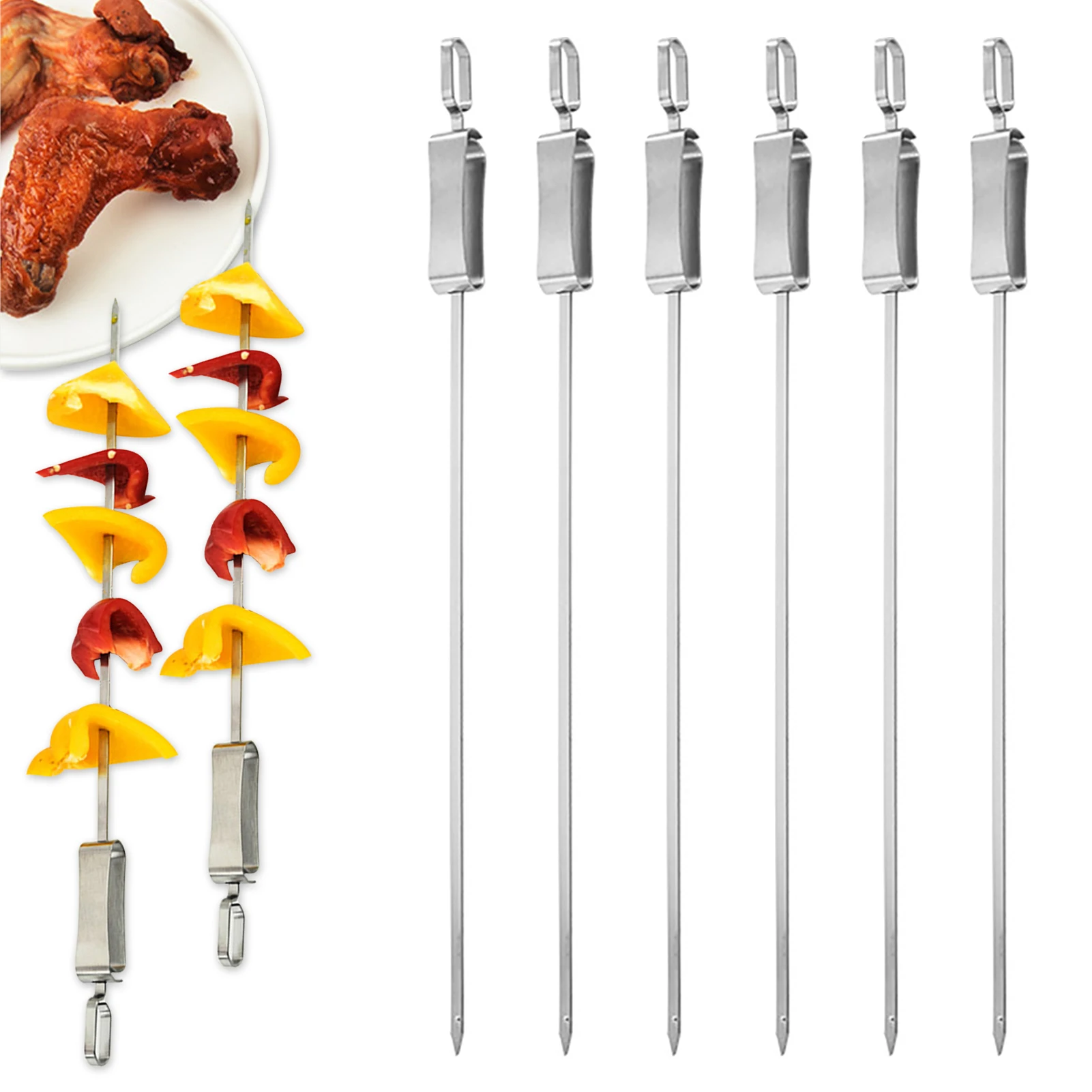 

6 шт., нержавеющие теплоизоляционные Шпажки для овощей и пикника
