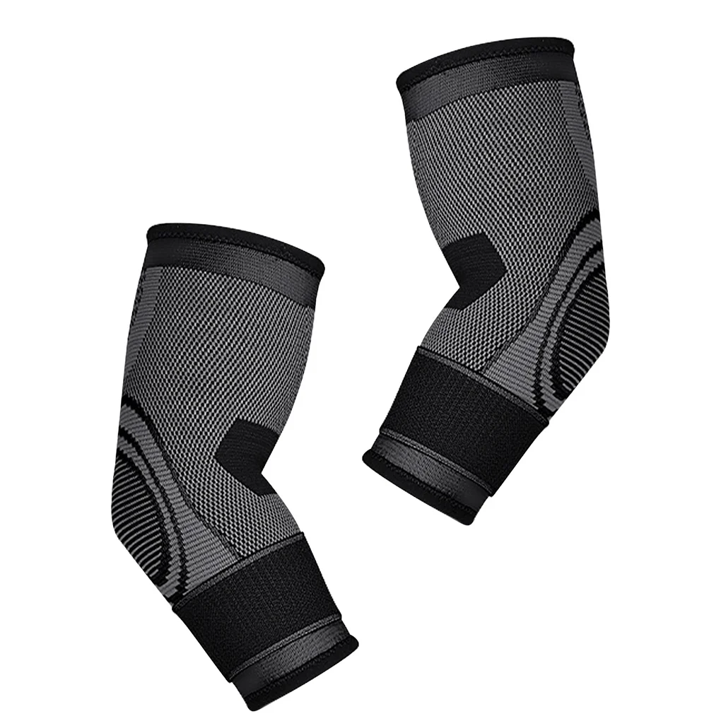 

Pack of 2 Elbow Brace Knitting Elastic Compression Support Sleeve Breathable Sweat Absorption Tennis Golf Protection Arm Wrap