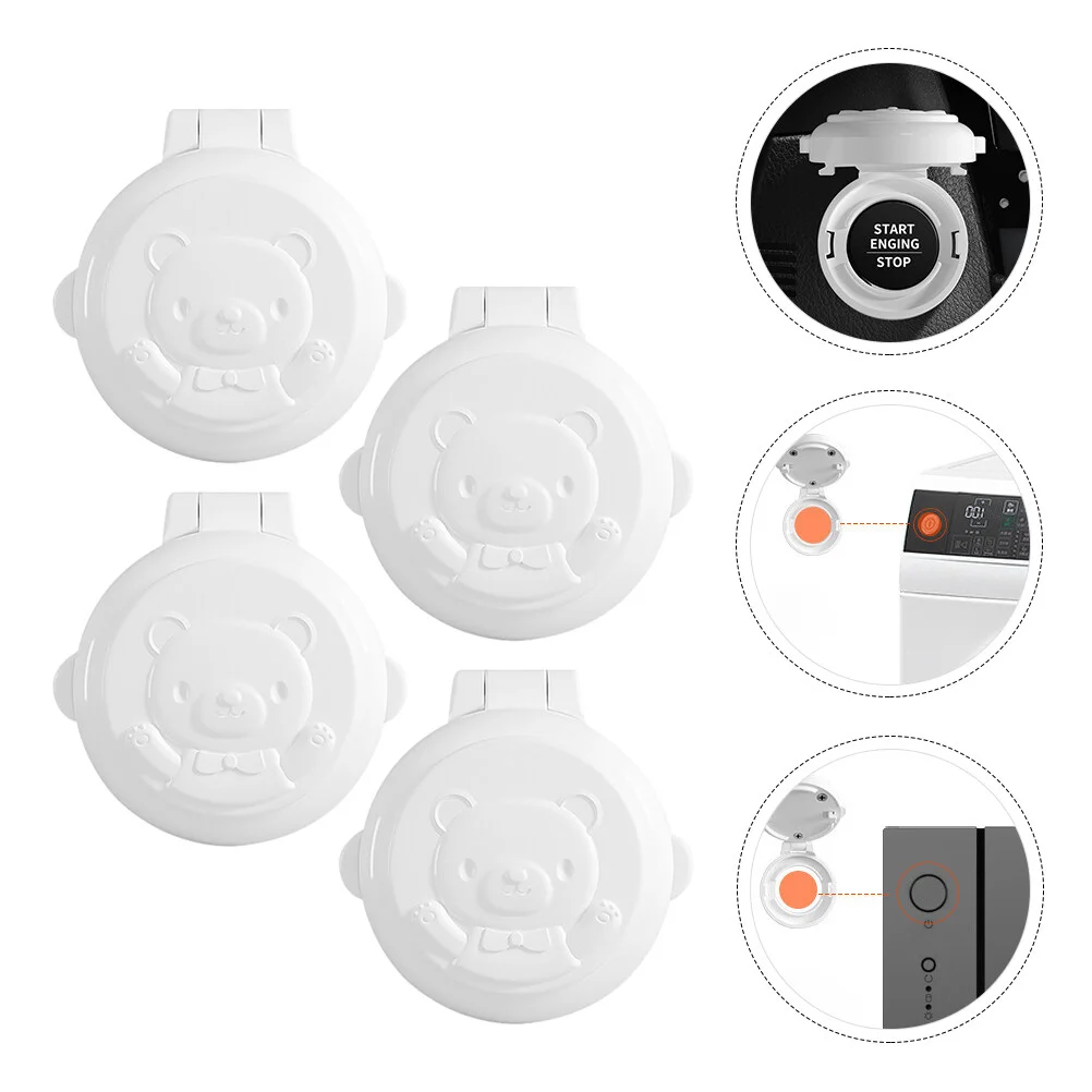 

4 Pcs Switch Electrical Switches Protective Covers Computer Key Protection Oven Child Safety Lock Case Car Button Security Abs
