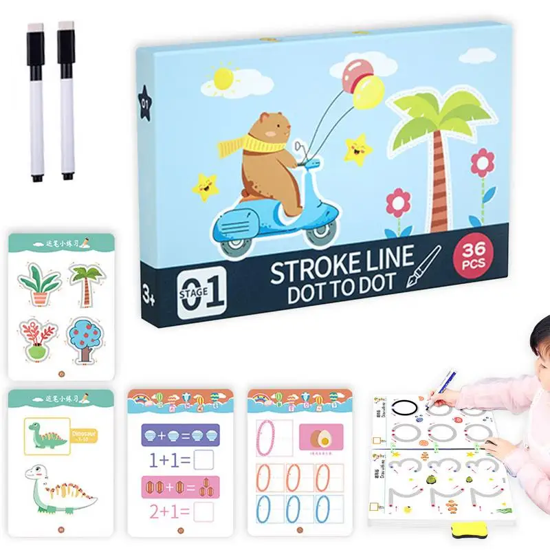 

Pre-Handwriting Workbook Number Tracing Book For Kids Montessori Early Education Toys Learn To Trace Alphabet Letters And