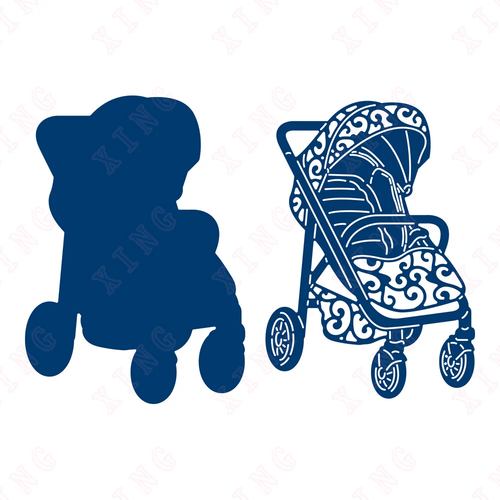 

2022 Arrival Metal Cutting Dies Scrapbook Decoration Stencils Embossing Molds Diy Greeting Card Handmade Craft Baby Pram Die Set