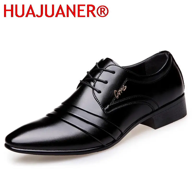 

New Fashion Mens Leather Shoes Wedding Business Dress Nightclubs Oxfords Breathable Working Lace Up Shoes
